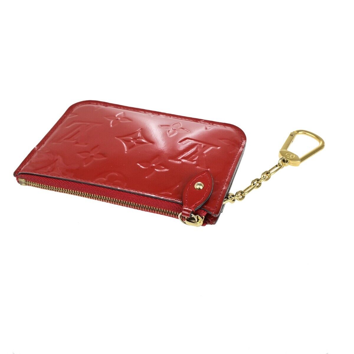 Louis Vuitton Pochette Clés Red Patent Leather Wallet