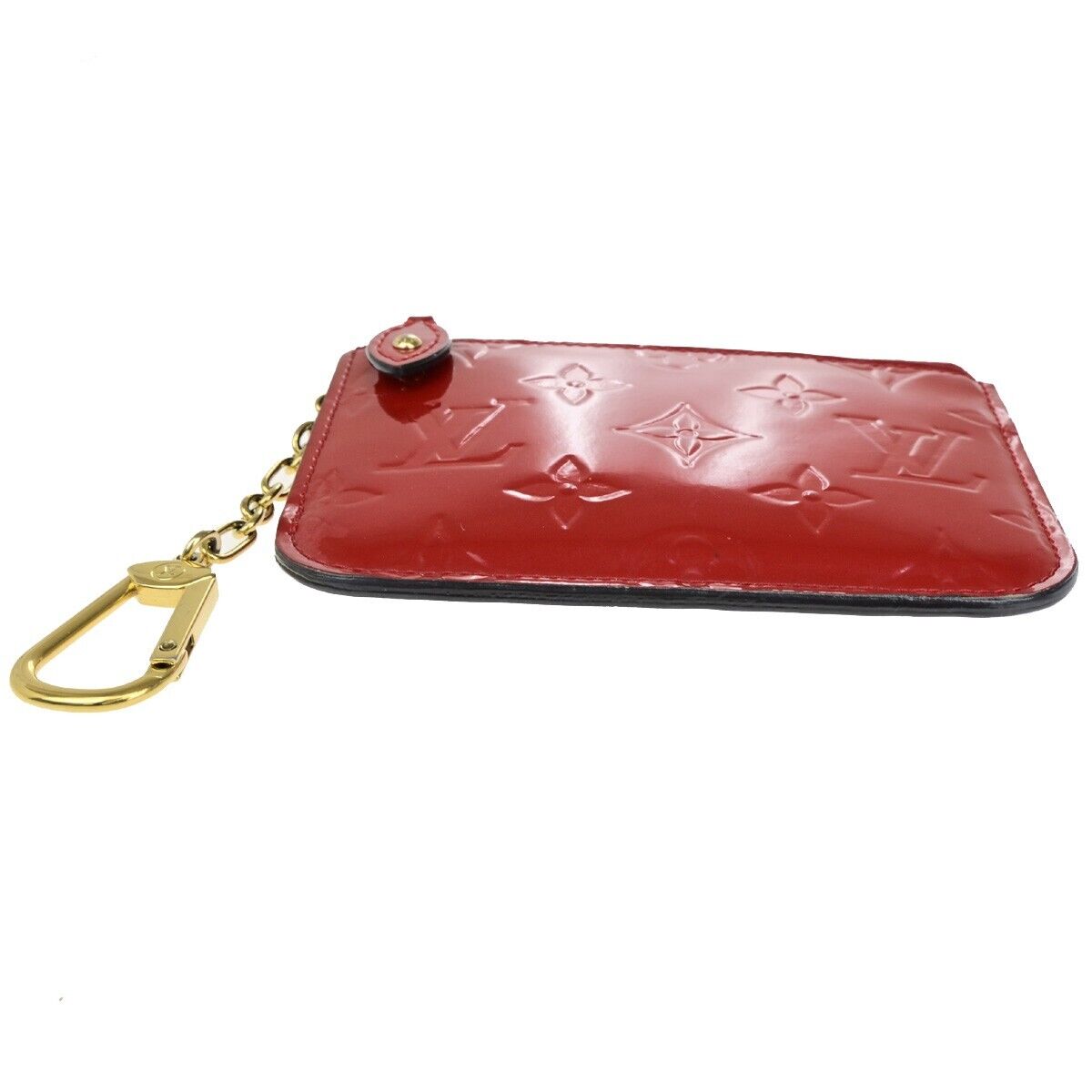 Louis Vuitton Pochette Clés Red Patent Leather Wallet