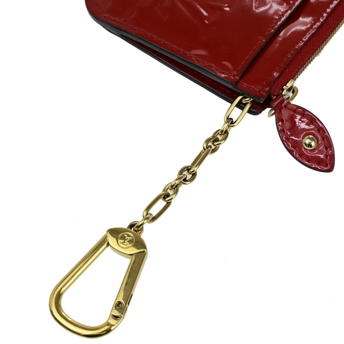 Louis Vuitton Pochette Clés Red Patent Leather Wallet