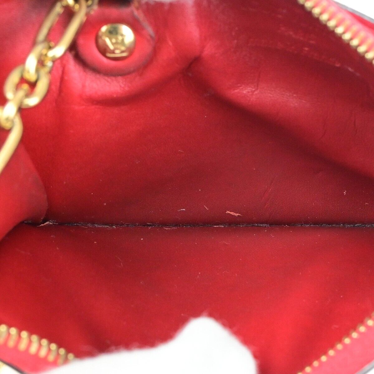 Louis Vuitton Pochette Clés Red Patent Leather Wallet
