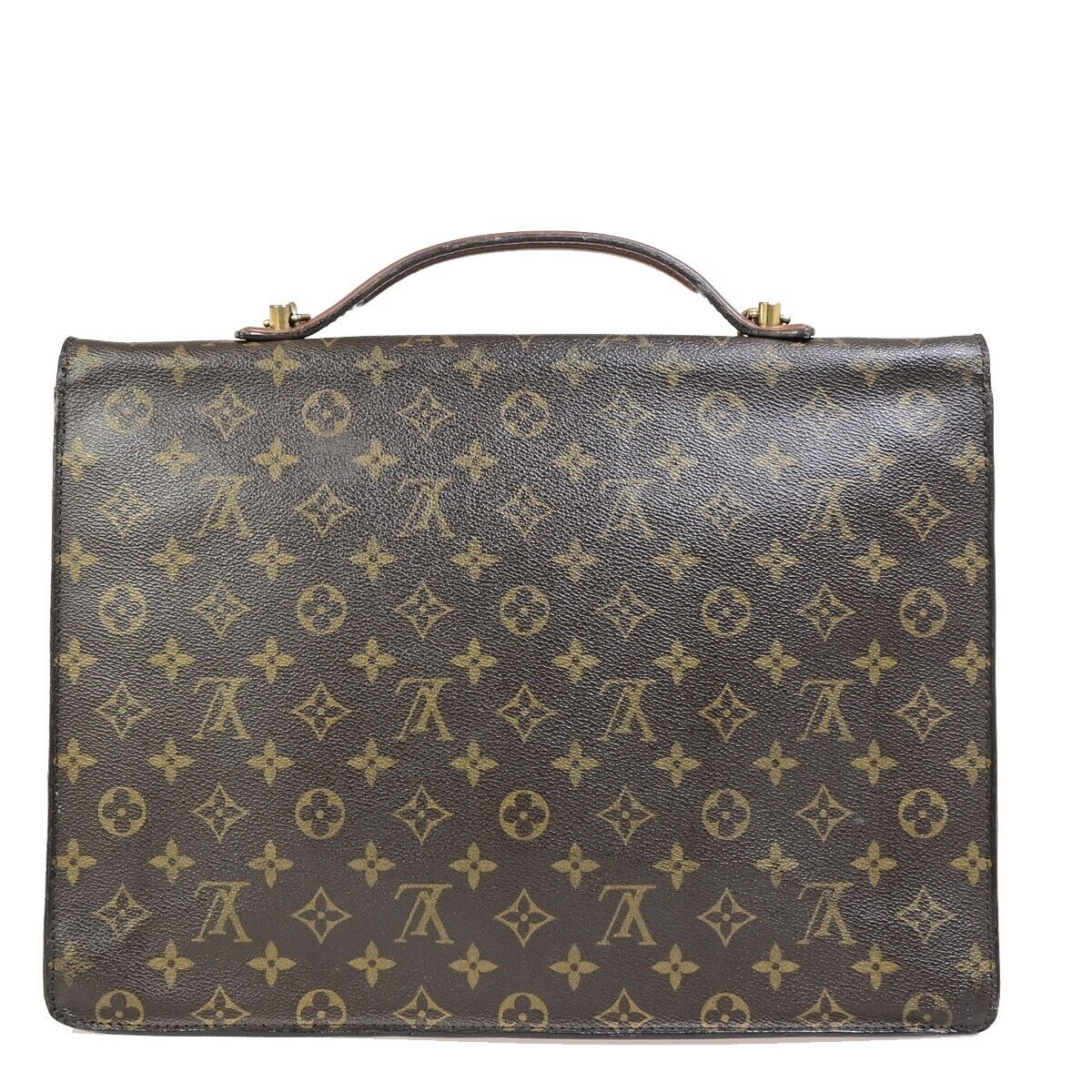 Louis Vuitton Porte Documents Brown Canvas Briefcase Bag