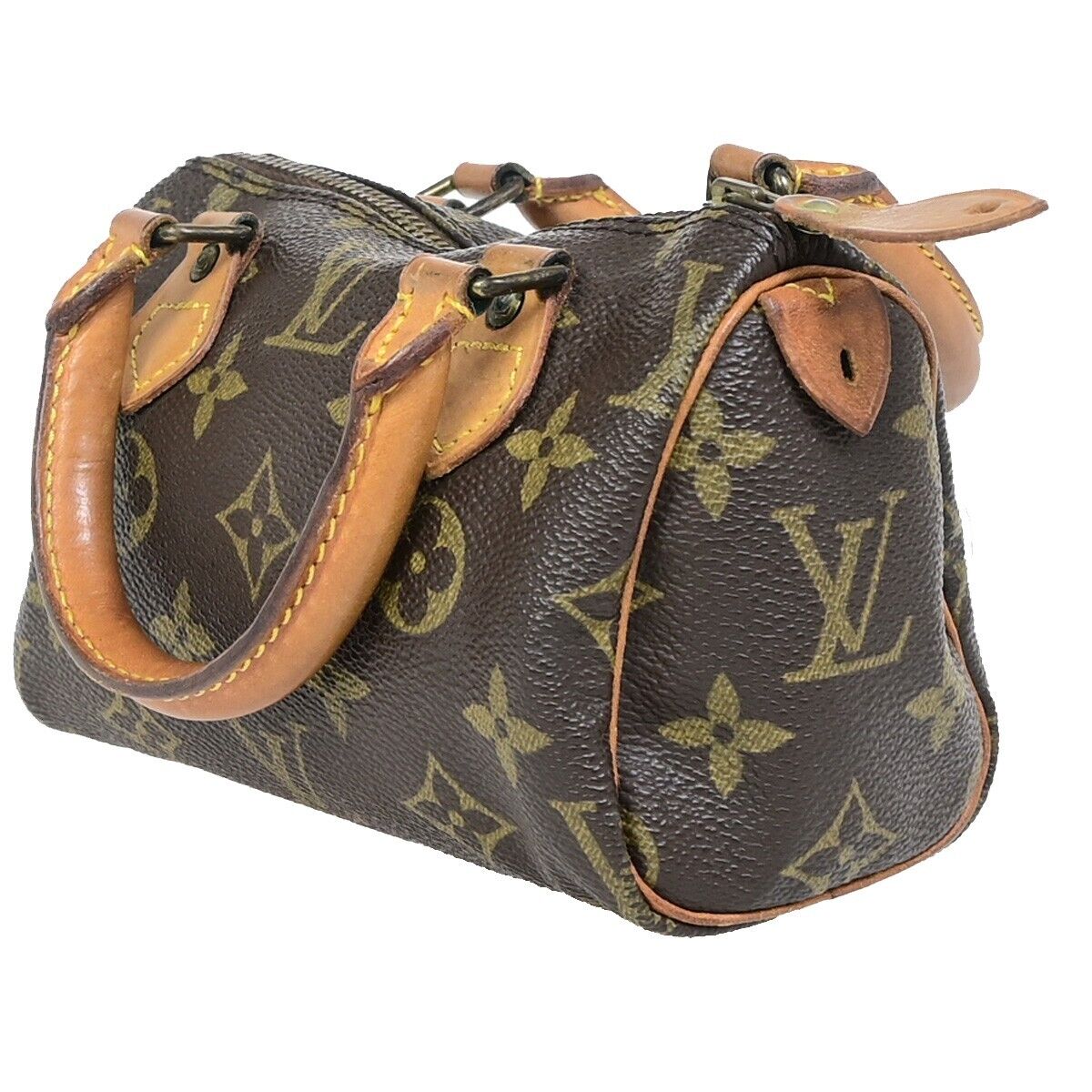 Louis Vuitton Mini Speedy Brown Canvas Handbag