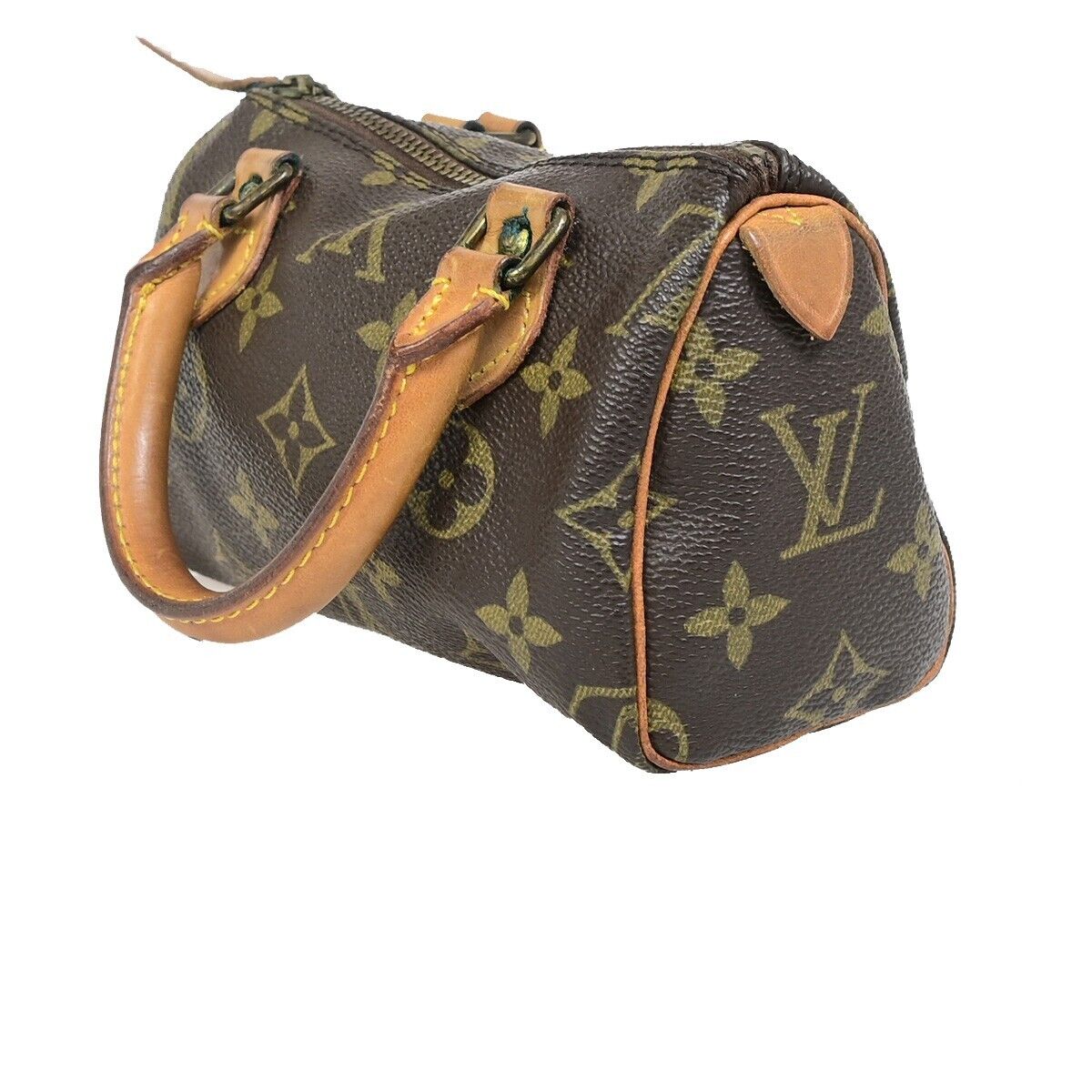 Louis Vuitton Mini Speedy Brown Canvas Handbag