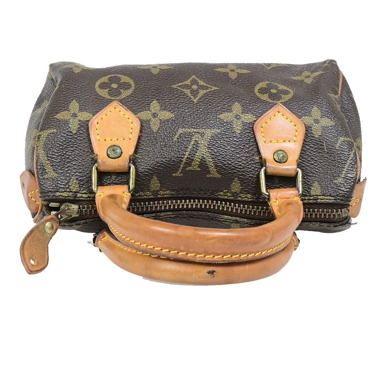 Louis Vuitton Mini Speedy Brown Canvas Handbag