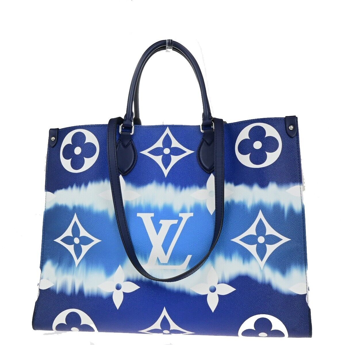 Louis Vuitton Onthego Gm Navy Gold Plated Handbag ()