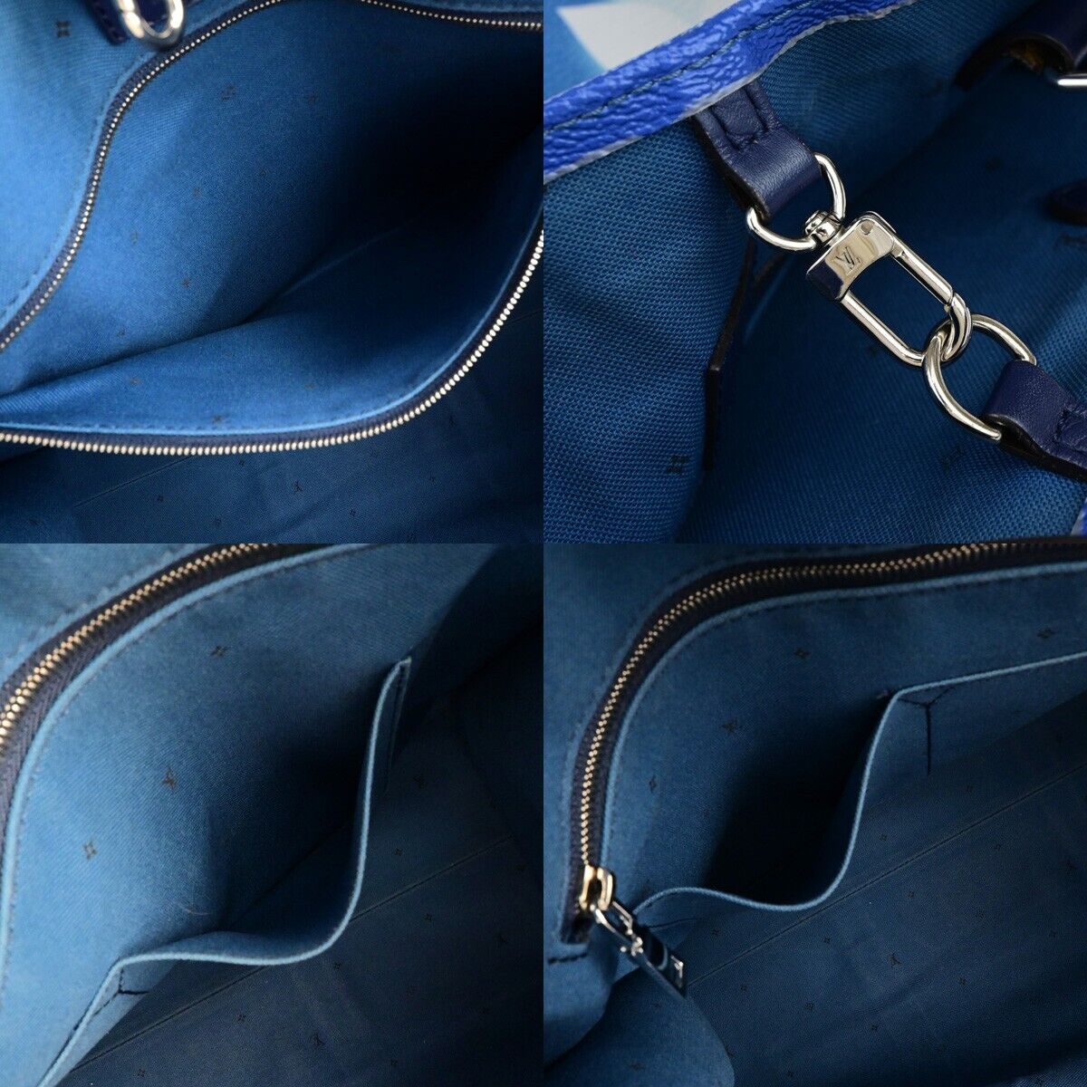 Louis Vuitton Onthego Gm Navy Gold Plated Handbag