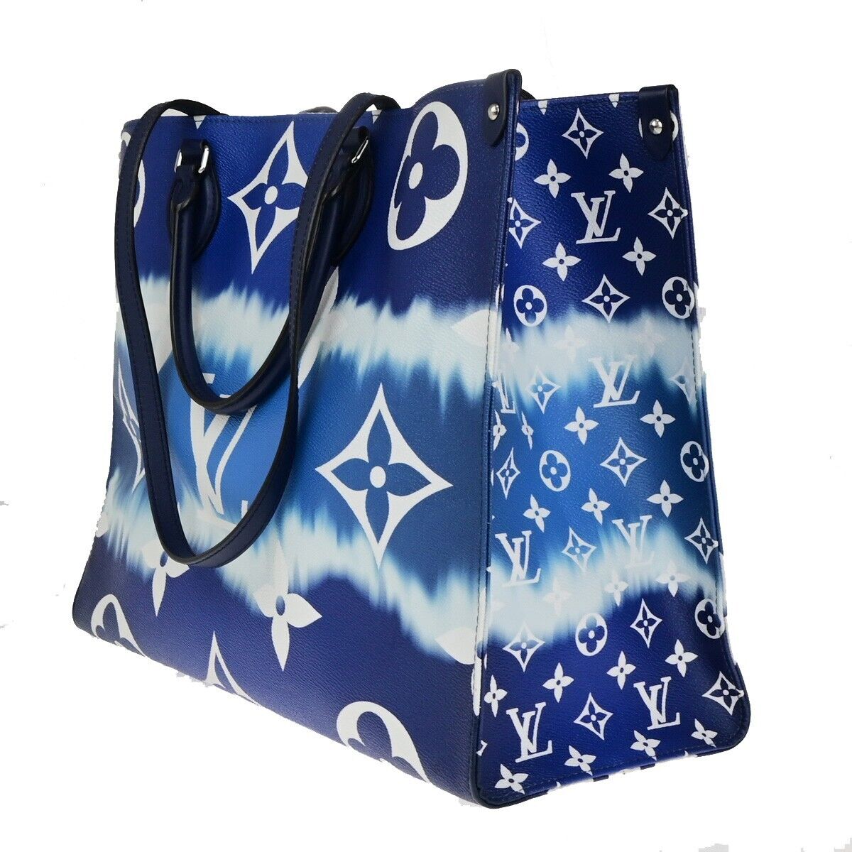 Louis Vuitton Onthego Gm Navy Gold Plated Handbag