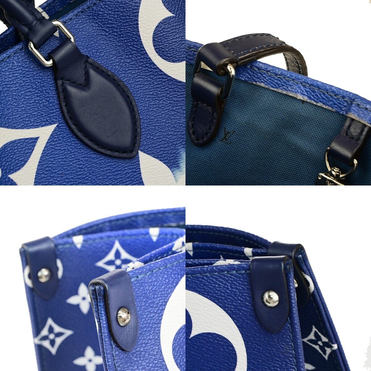 Louis Vuitton Onthego Gm Navy Gold Plated Handbag