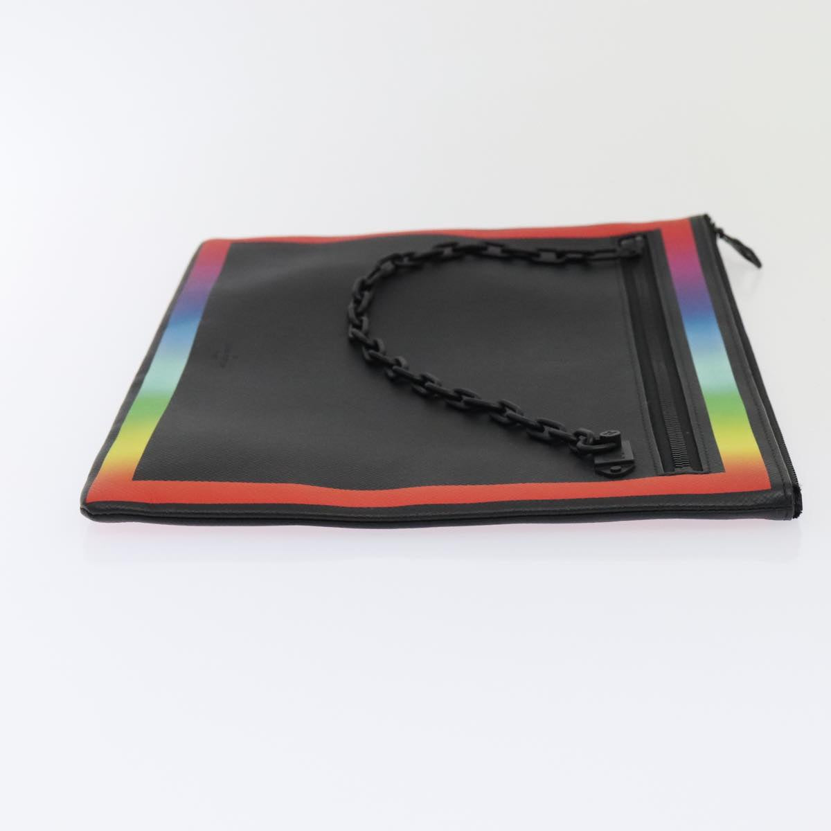 Louis Vuitton Pochette A4 Black Leather Clutch Bag