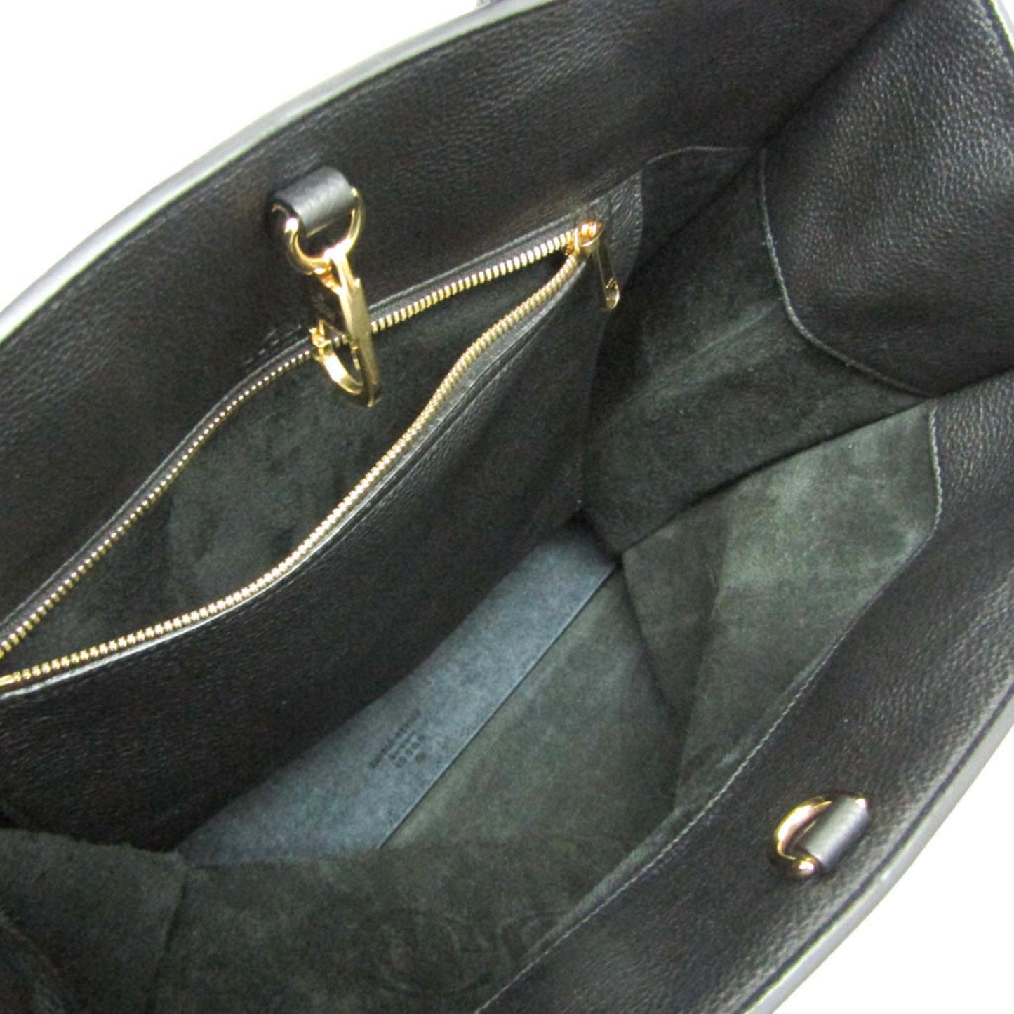 Gucci Logo Black Leather Tote Bag