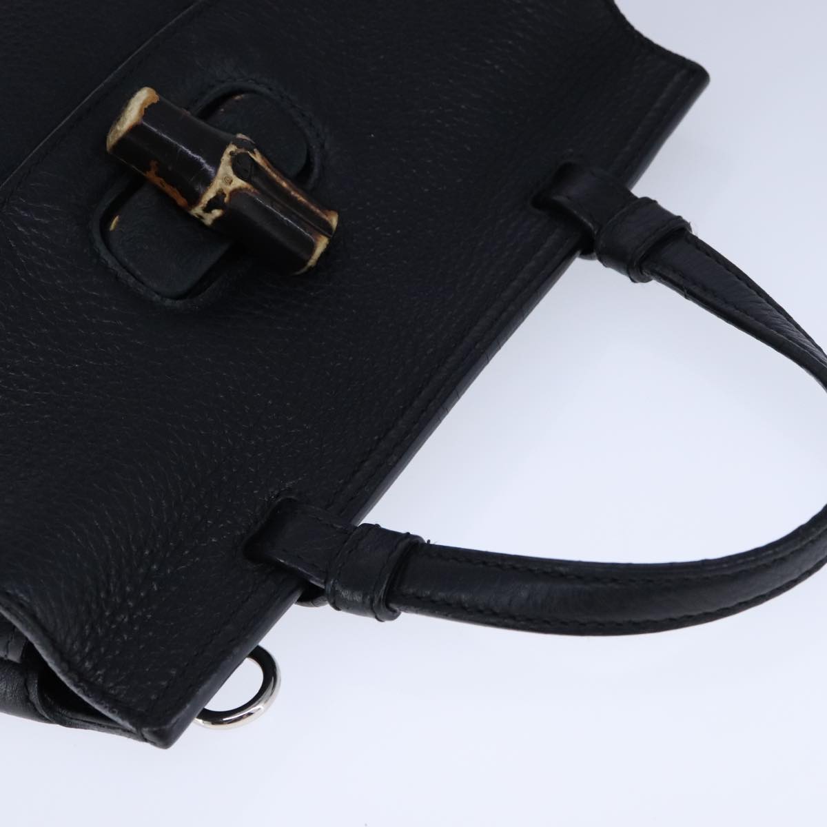 Gucci Bamboo Black Leather Handbag