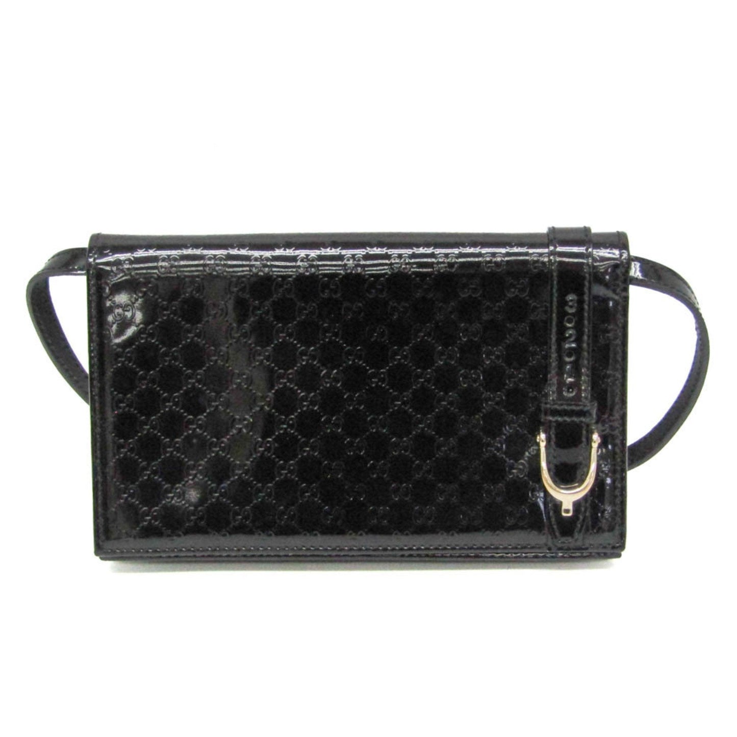 Gucci Micro Guccissima Black Patent Leather Wallet ()