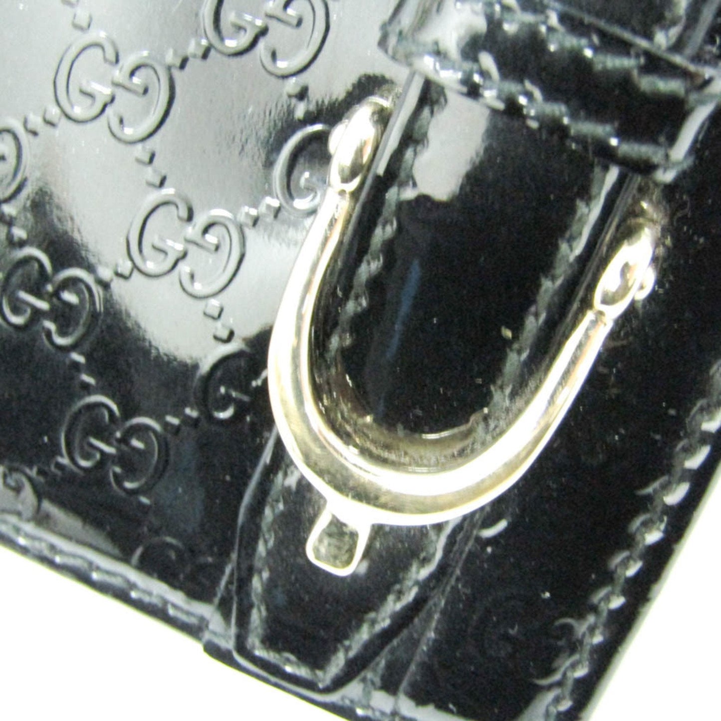 Gucci Micro Guccissima Black Patent Leather Wallet