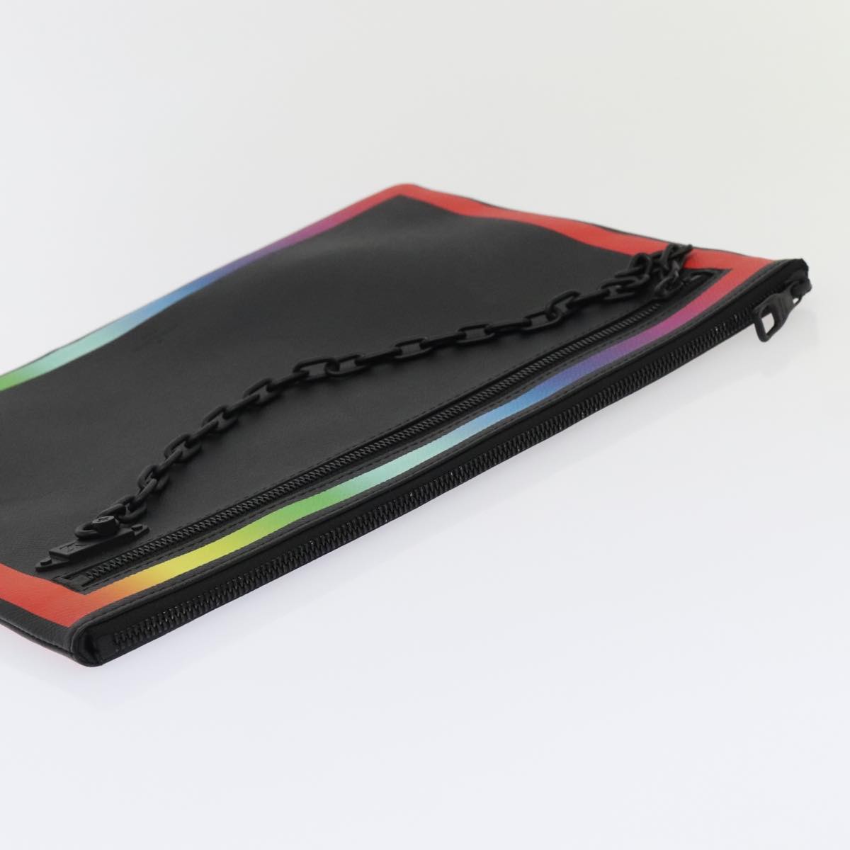 Louis Vuitton Pochette A4 Black Leather Clutch Bag