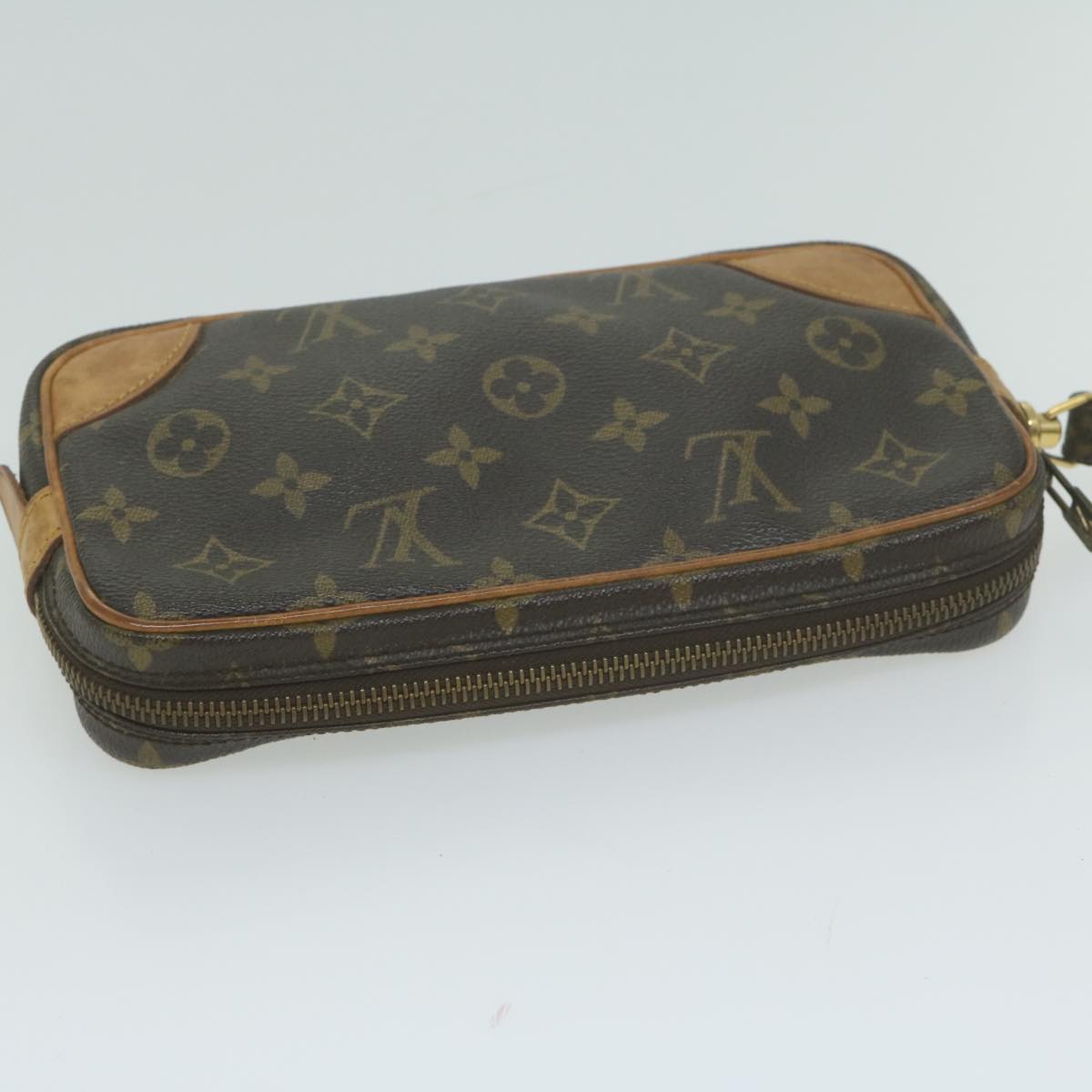 Louis Vuitton Marly Dragonne Brown Canvas Clutch Bag