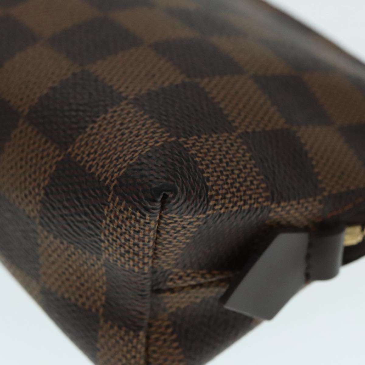 Louis Vuitton Cosmetic Pouch Brown Canvas Clutch Bag