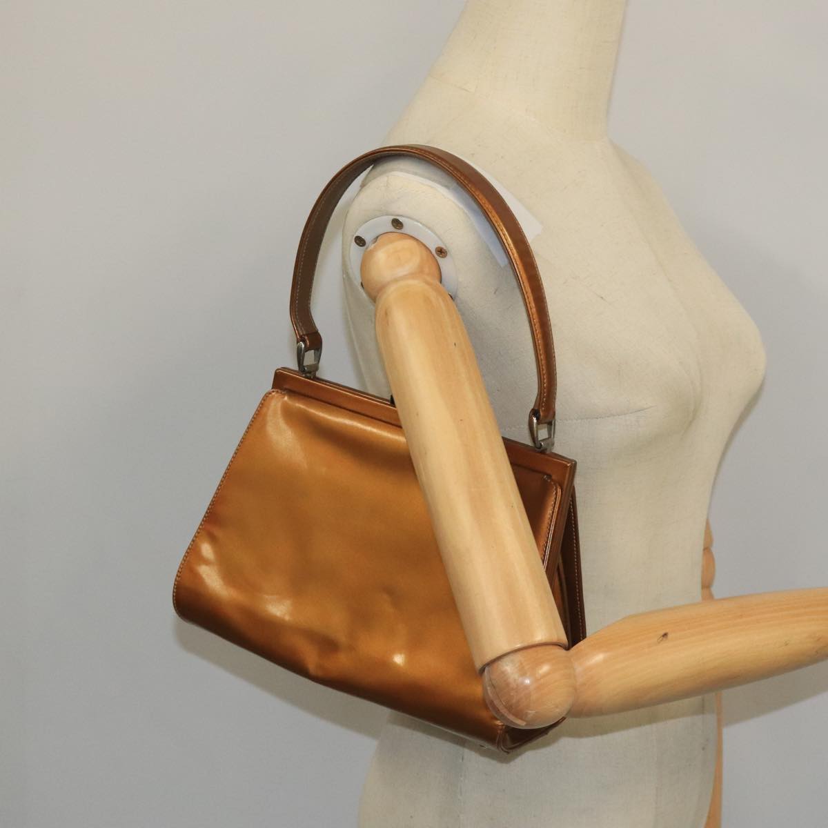 Gucci Jackie Brown Patent Leather Shoulder Bag