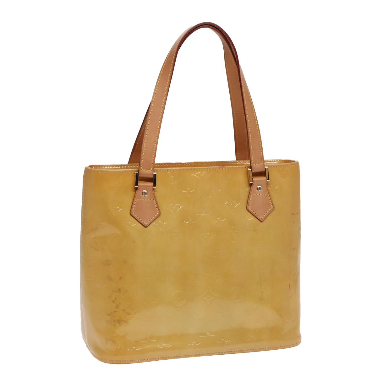 Louis Vuitton Houston Beige Patent Leather Handbag