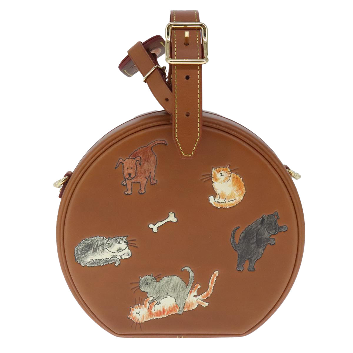 Louis Vuitton Petite Boite Chapeau Brown Leather Shoulder Bag