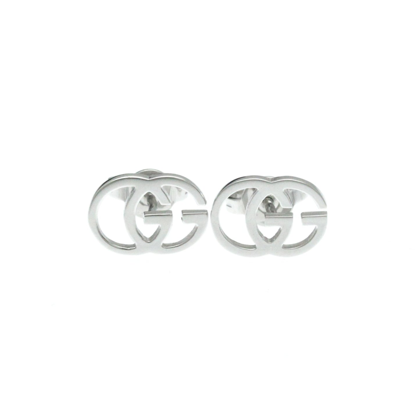 Gucci Gg Running Silver White Gold Earring Jewelry ()