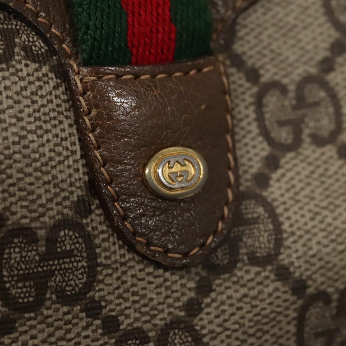 Gucci Sherry Beige Canvas Shoulder Bag