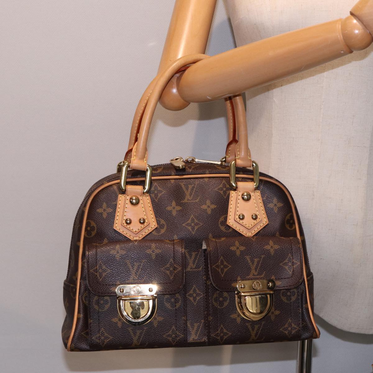 Louis Vuitton Manhattan Brown Canvas Handbag