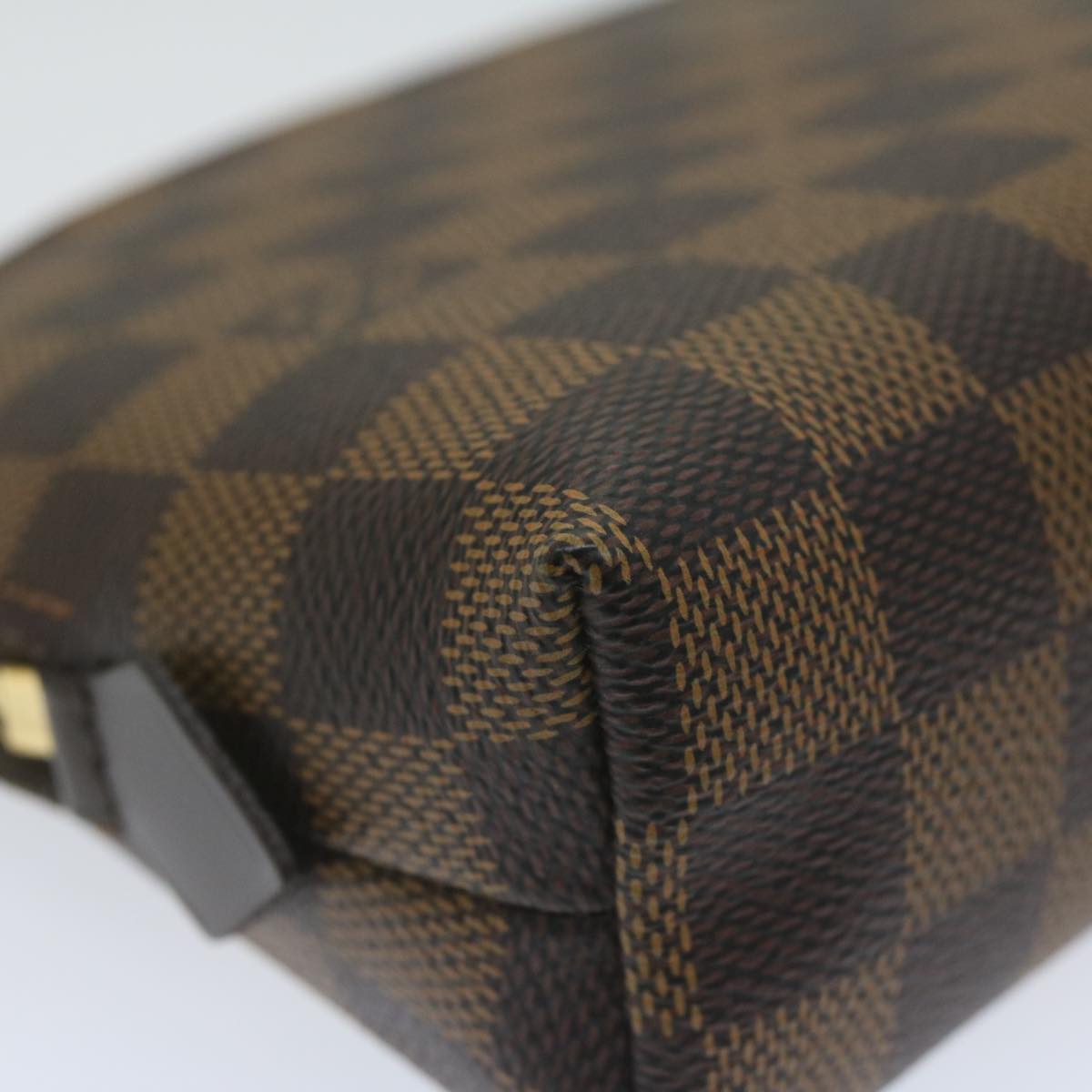 Louis Vuitton Cosmetic Pouch Brown Canvas Clutch Bag