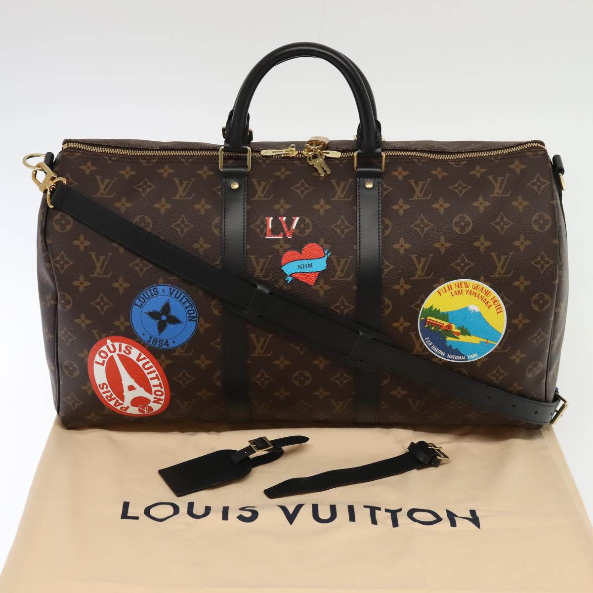 Louis Vuitton Keepall Bandouliere 50 Brown Canvas Shoulder Bag