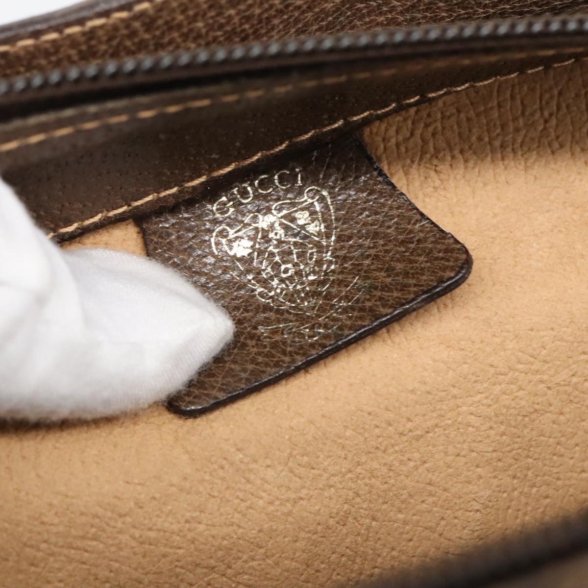 Gucci Sherry Beige Canvas Handbag