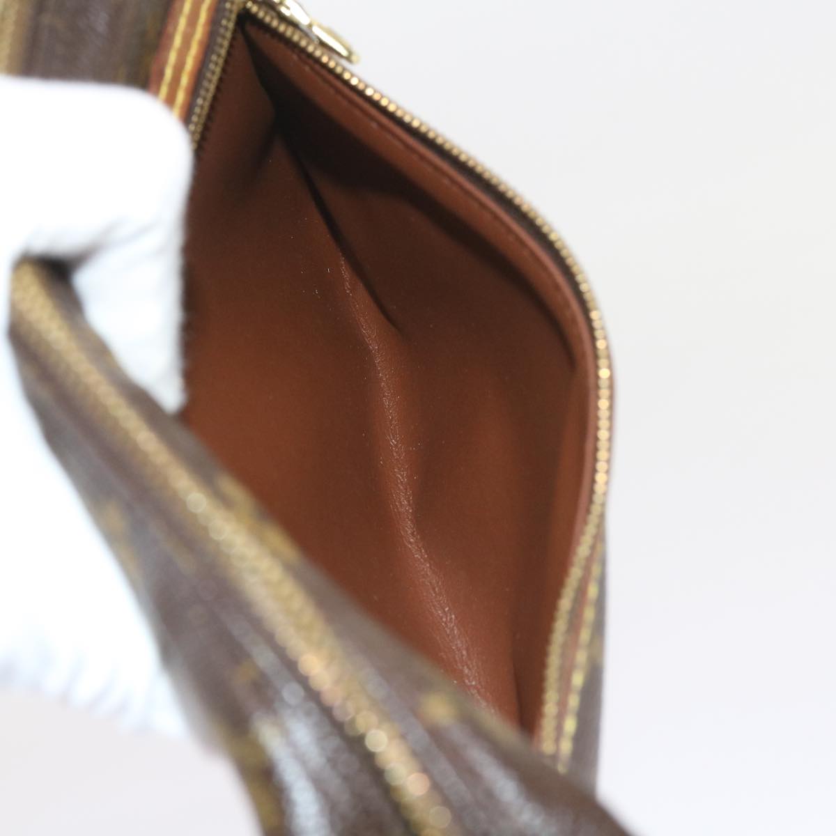 Louis Vuitton Marly Dragonne Brown Canvas Clutch Bag