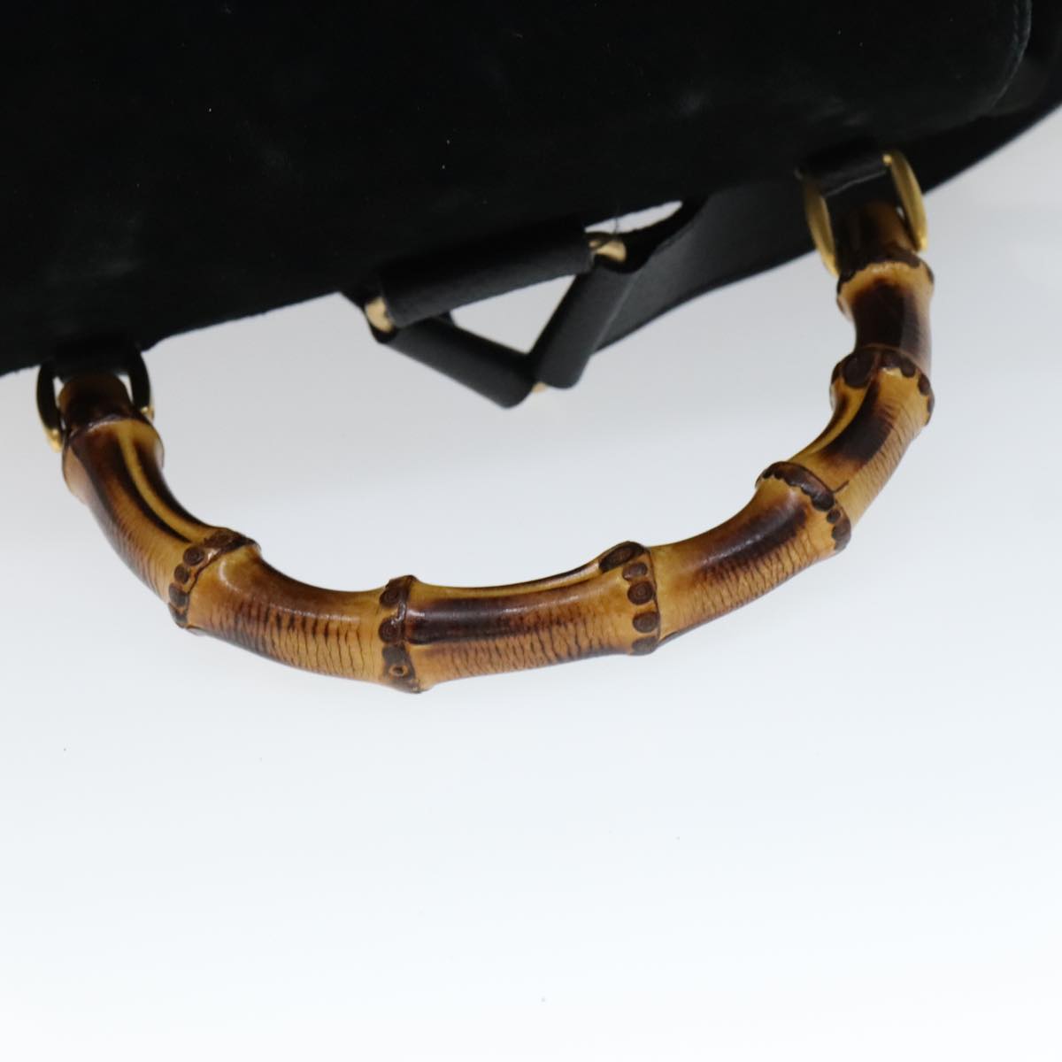 Gucci Bamboo Black Suede Backpack Bag