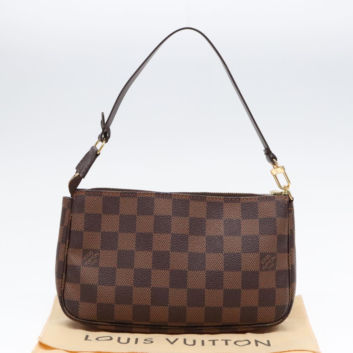 Louis Vuitton Pochette Accessoire Brown Canvas Clutch Bag