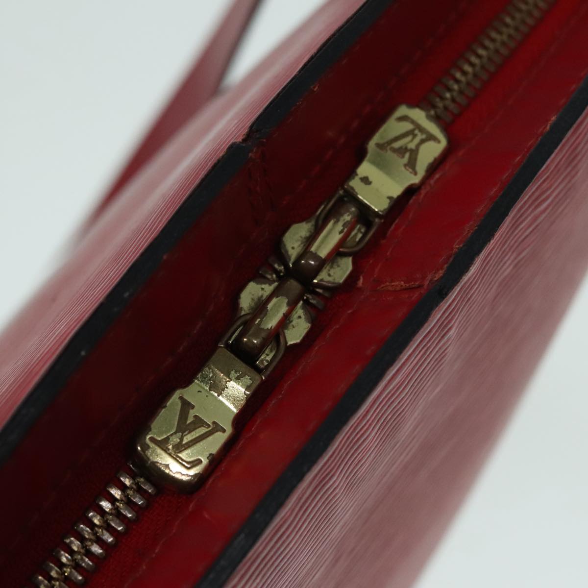 Louis Vuitton Lussac Red Leather Shoulder Bag