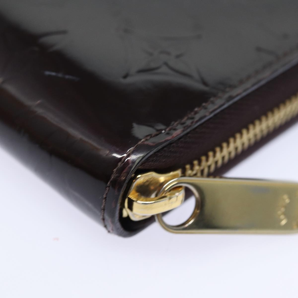 Louis Vuitton Zippy Wallet Brown Patent Leather Wallet