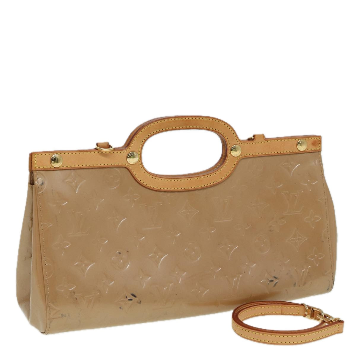 Louis Vuitton Roxbury Beige Patent Leather Handbag