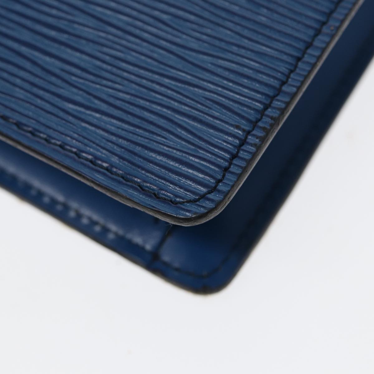Louis Vuitton Montaigne Blue Leather Clutch Bag