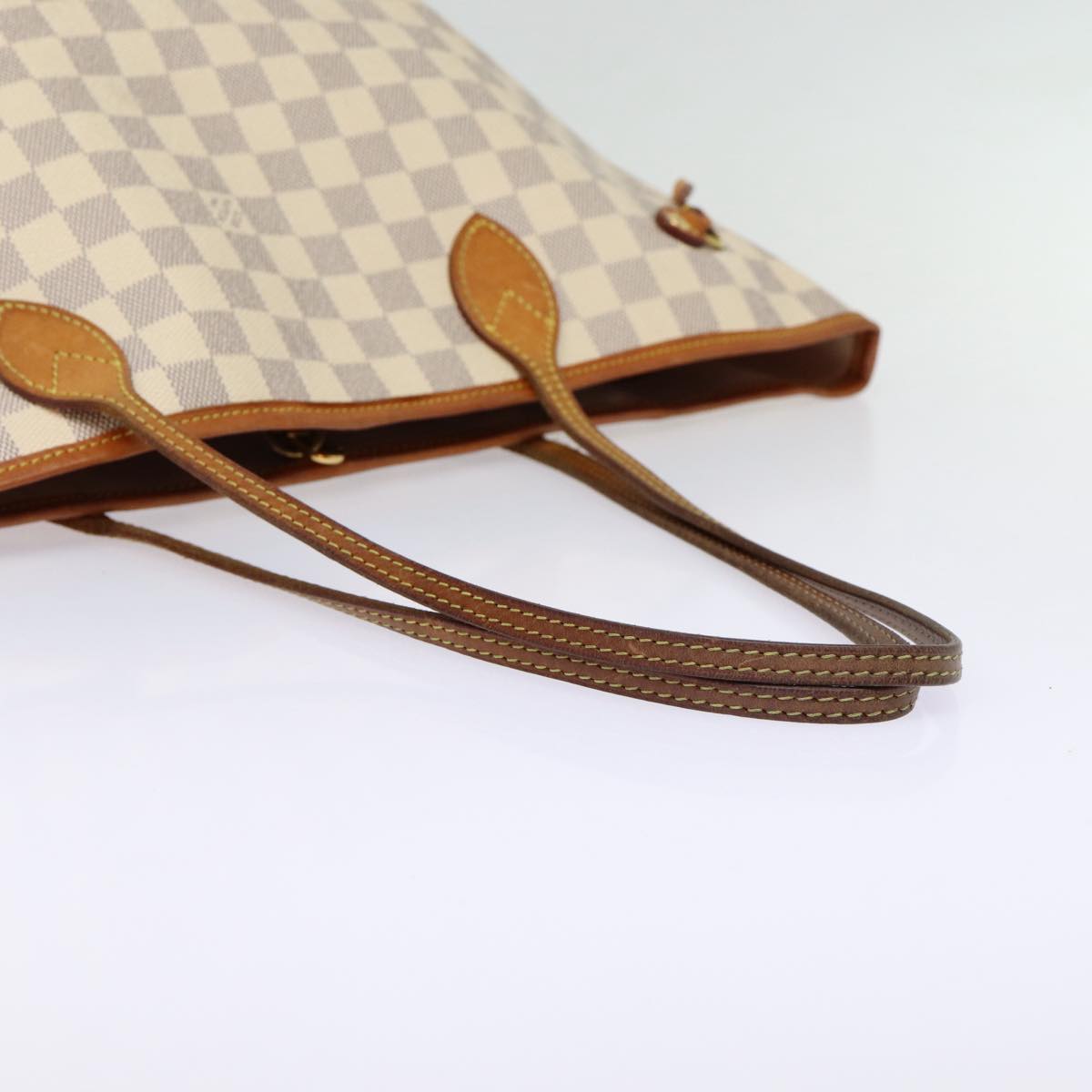 Louis Vuitton Neverfull Mm White Canvas Tote Bag