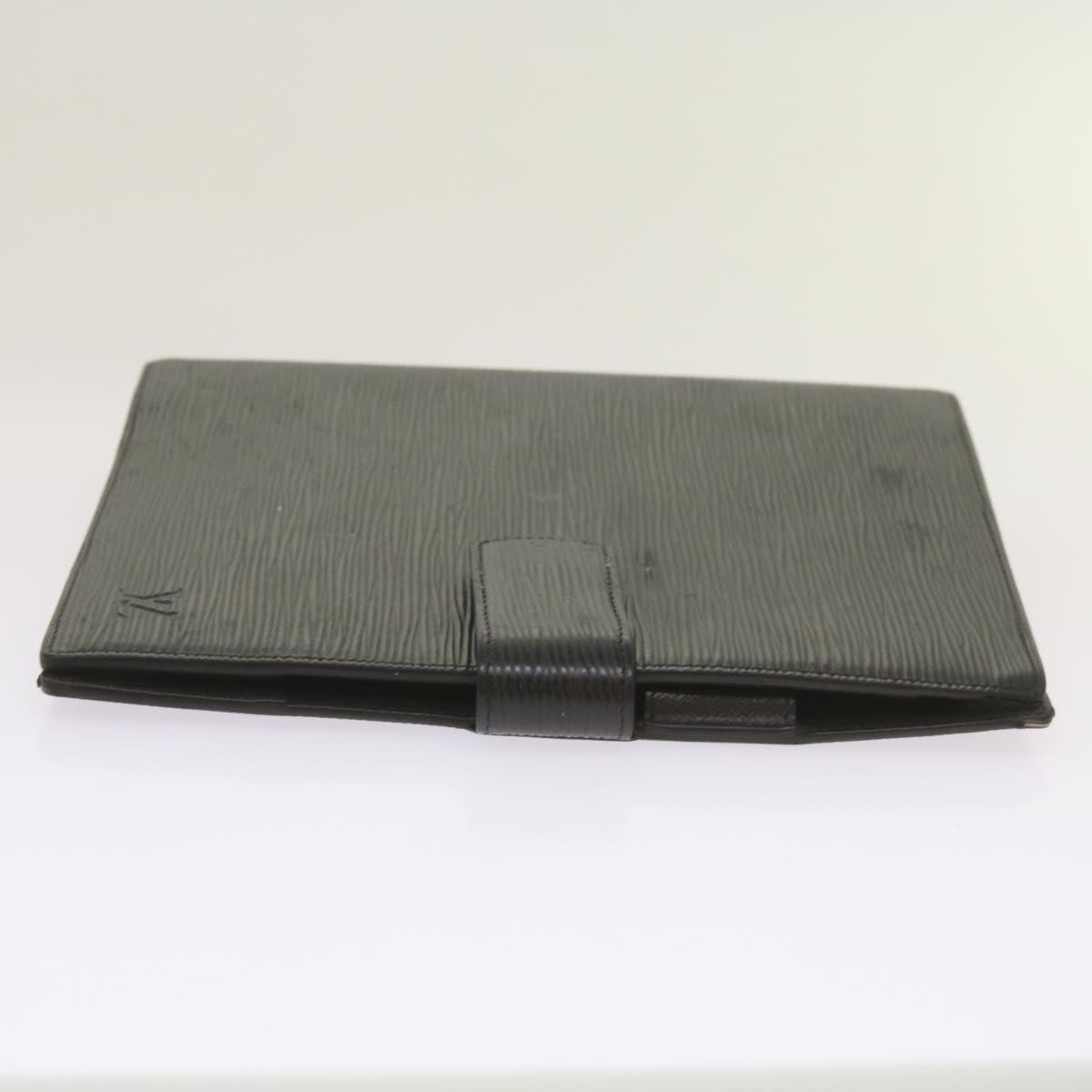 Louis Vuitton Agenda Cover Black Leather Wallet