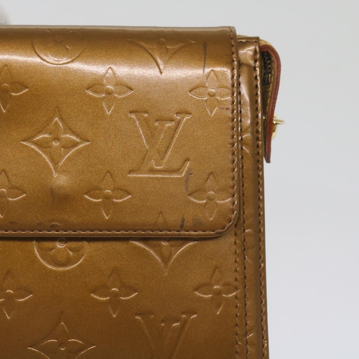 Louis Vuitton Mott Copper Patent Leather Handbag