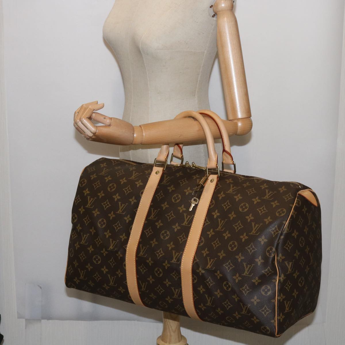 Louis Vuitton Keepall 50 Brown Canvas Travel Bag