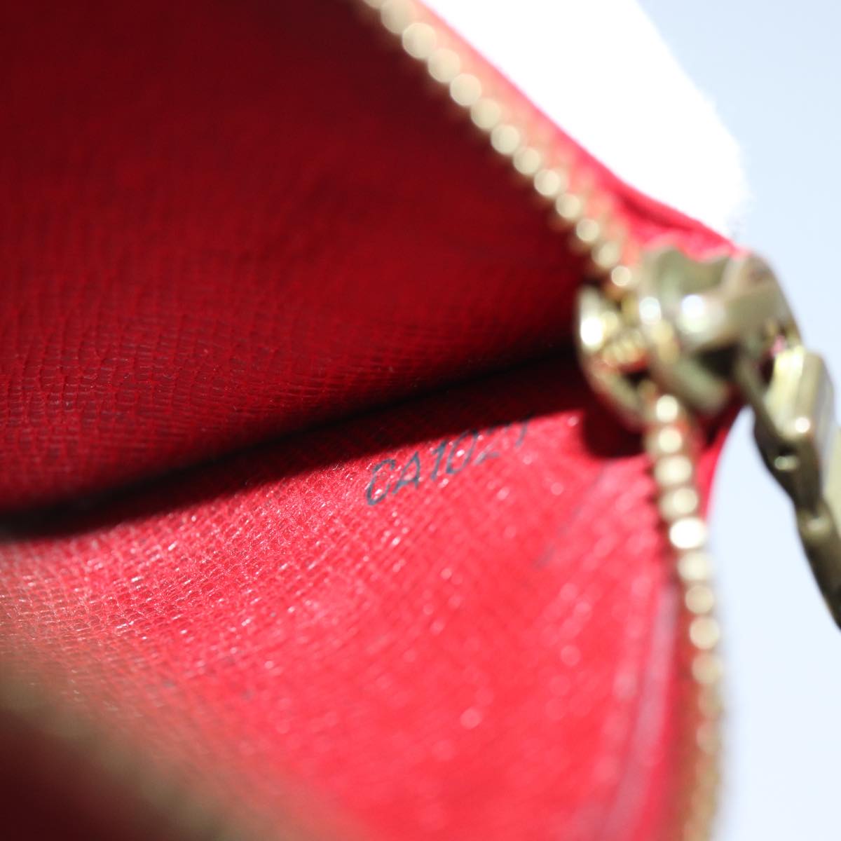 Louis Vuitton Pochette Clés Red Leather Wallet