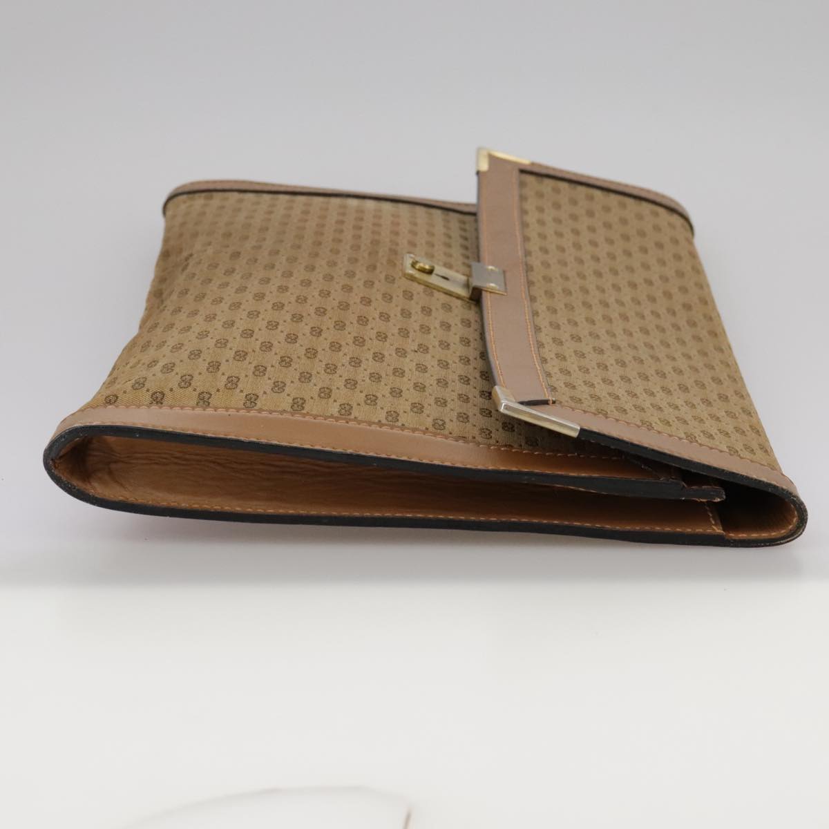 Gucci Micro Small Gg Canvas Beige Canvas Clutch Bag