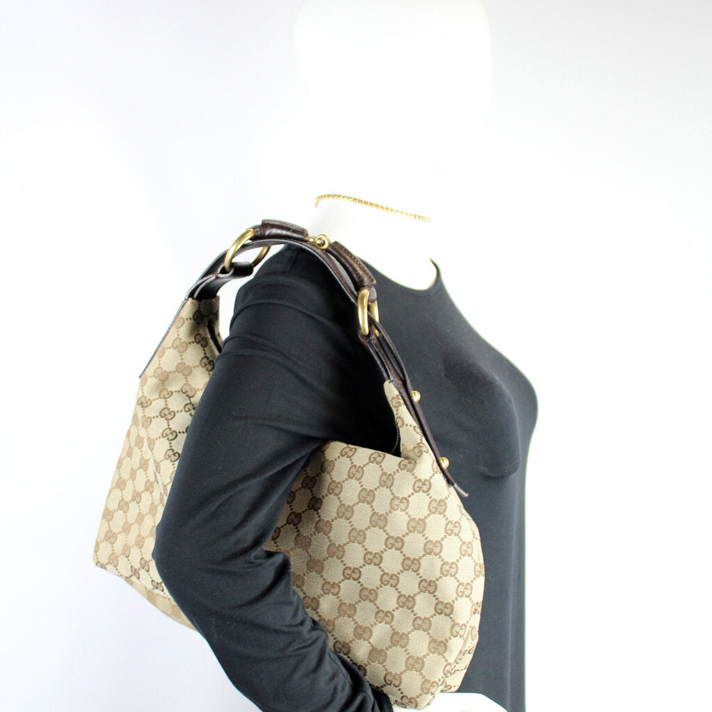 115867 Horsebit GG Canvas Hobo