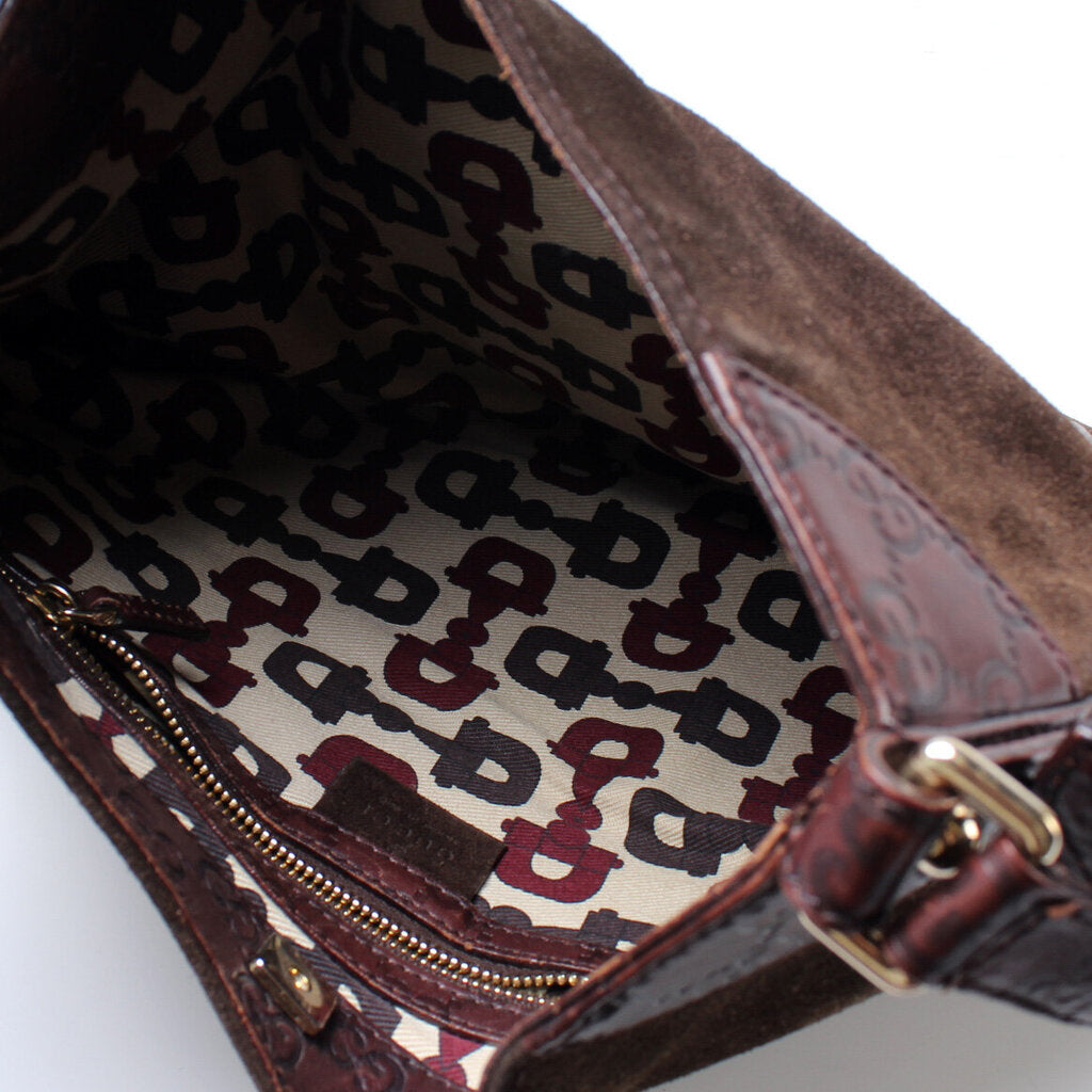 204046 Horsebit Suede Hobo