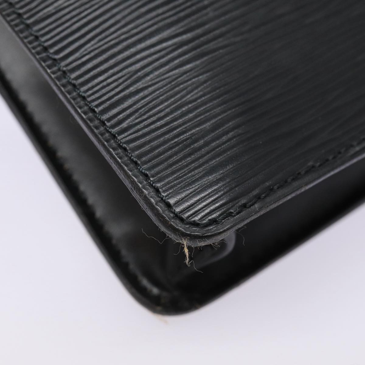Louis Vuitton Senateur Black Leather Briefcase Bag