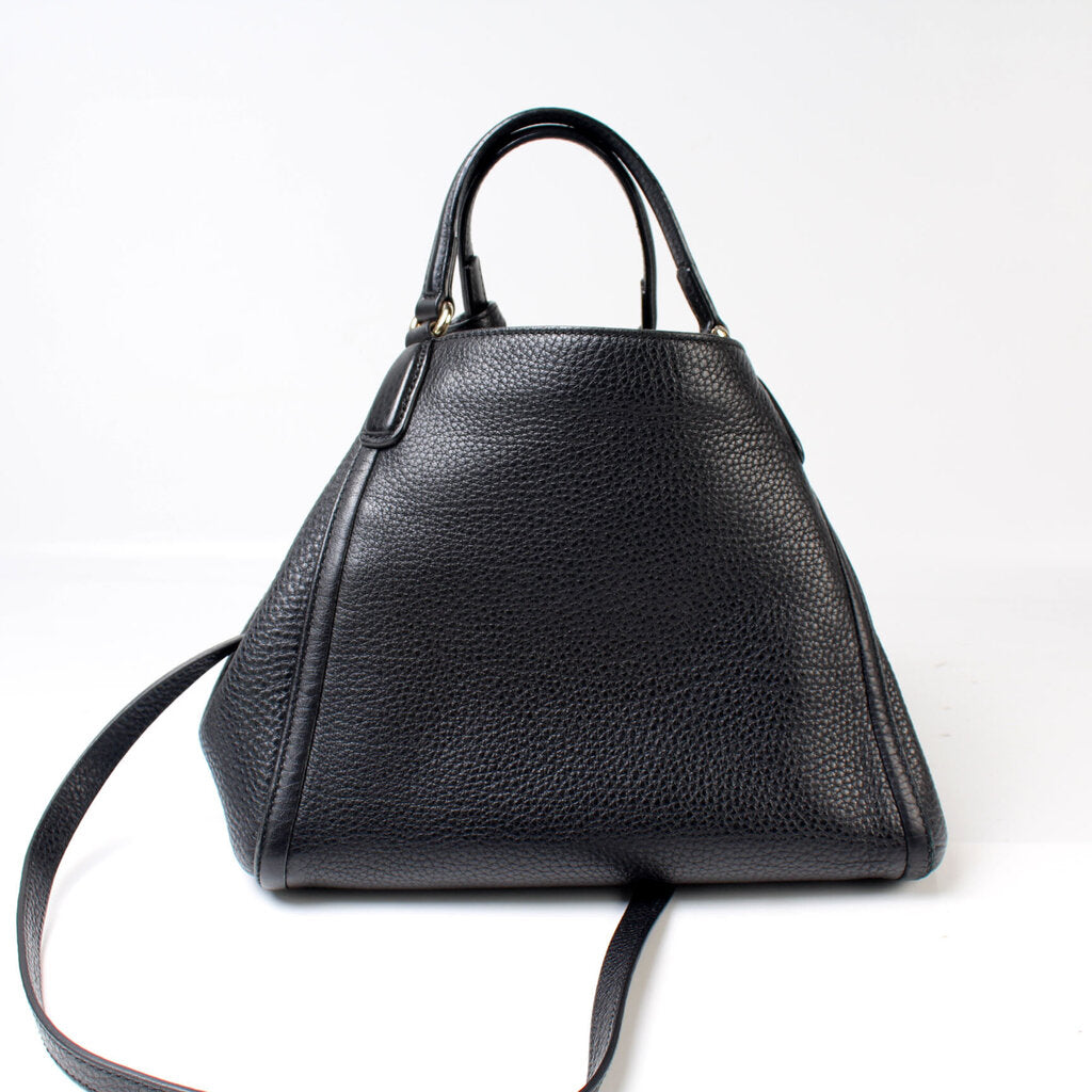336751 Soho Leather Shoulder Bag Black