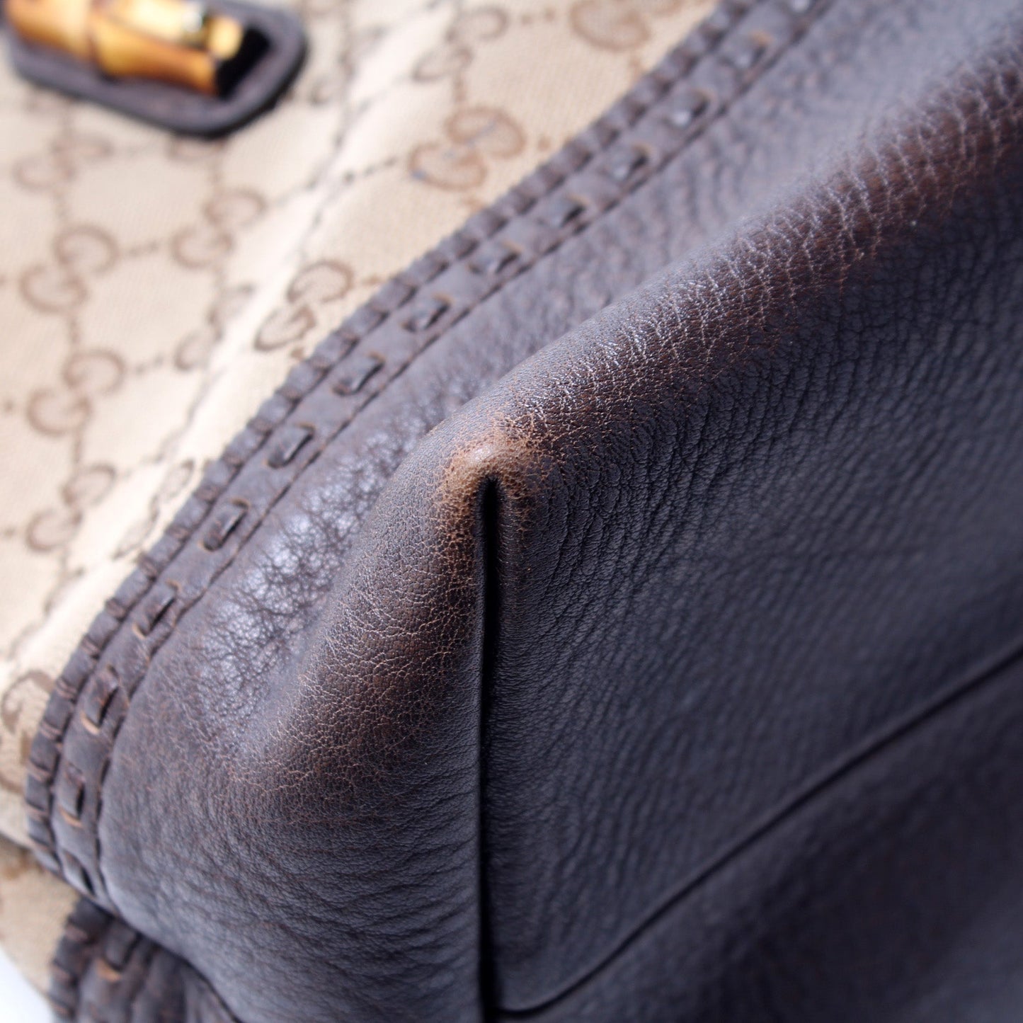 339002 GG Bamboo Canvas Shoulder Bag