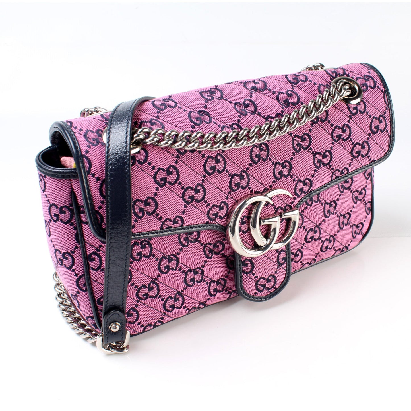 443497 GG Marmont Shoulder Quilted Canvas Small Flap