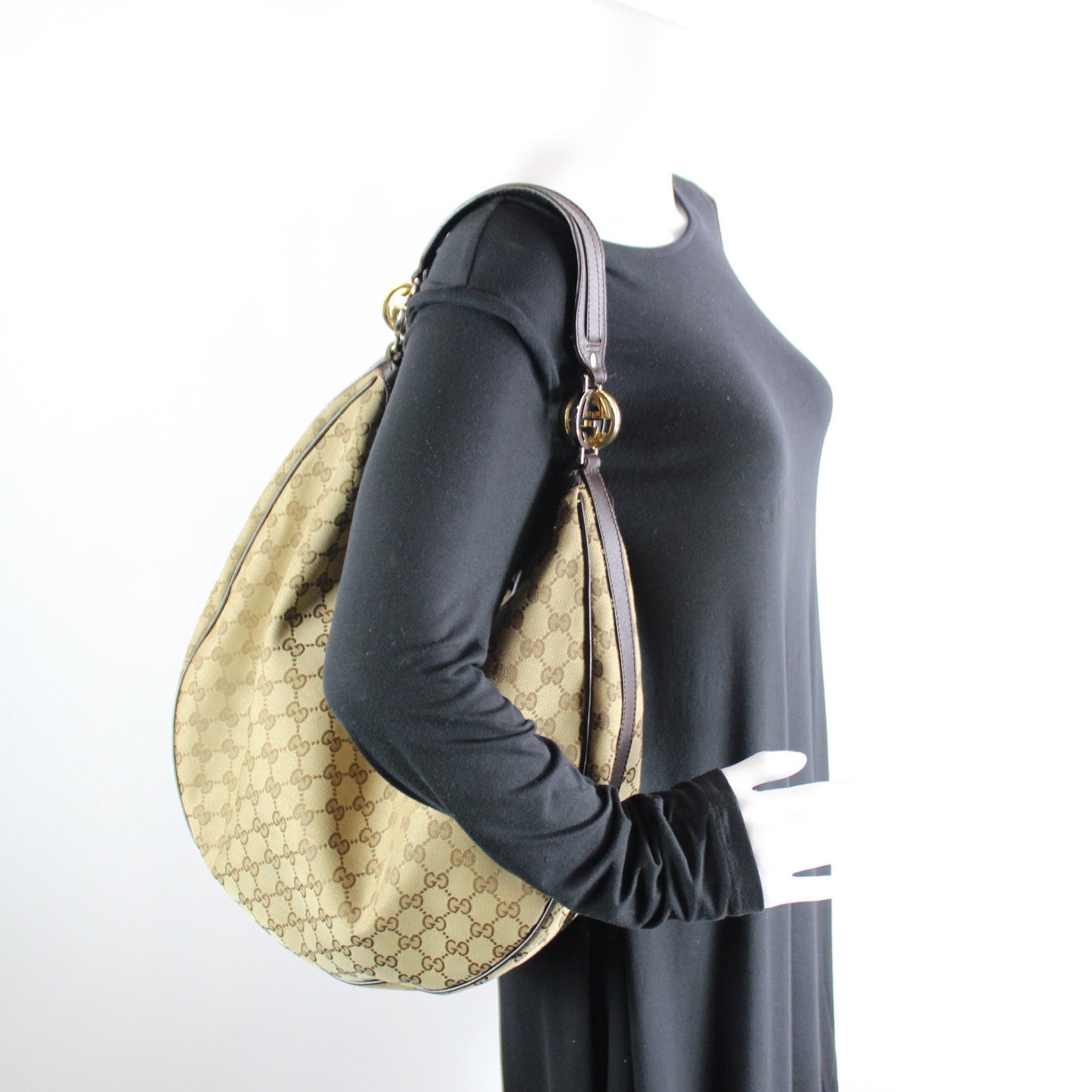 232945 GG Canvas Twins Hobo Large