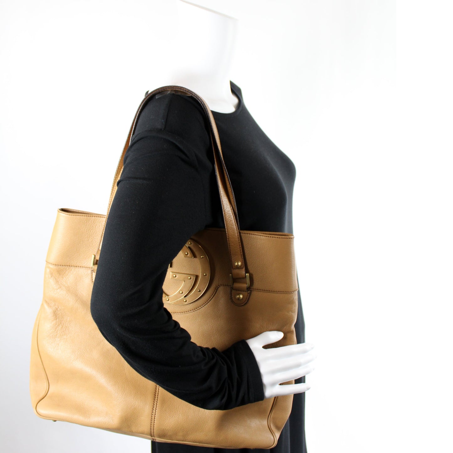 121540 Blondie Studded Tote Leather